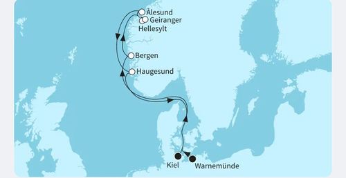 8-tägige Kreuzfahrt  "Norwegische Fjorde"🇧🇻 mit "Mein Schiff" Anfang Juni 2026