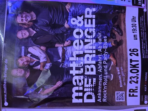Mattheo & Die Bringer  Concert im Cafe Intus Stuttgart: Eintritt:frei