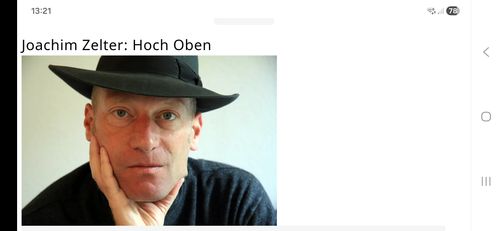 Buchlesung Joachim Zelter: Hoch Oben