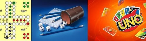 Kniffel, UNO, Mensch ärgere Dich nicht, Mäxchen (Meiern), Essen, Spaß haben in netter Gesellschaft