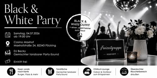 🖤🤍 Black & White Party im Maxhof am Starnberger See – Feiern, Tanzen & Leute kennenlernen!