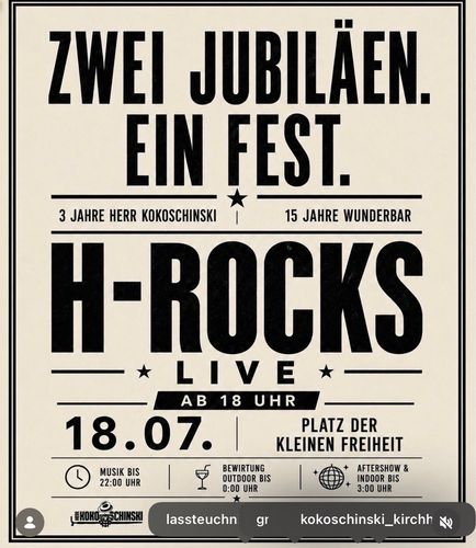 H-Rocks auf dem Platz der Kleinen Freiheit in Kirchheim