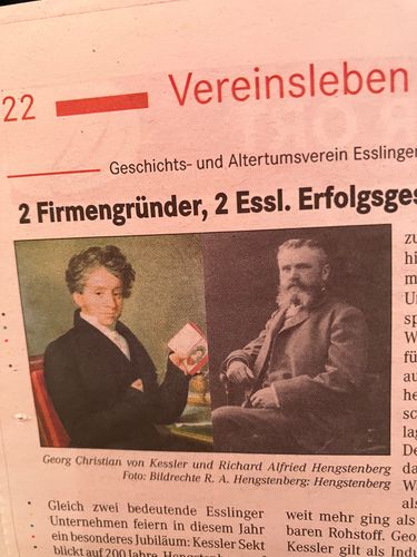 Jubiläumsvortrag über G.C. Kessler + R.A. Hengstenberg + 