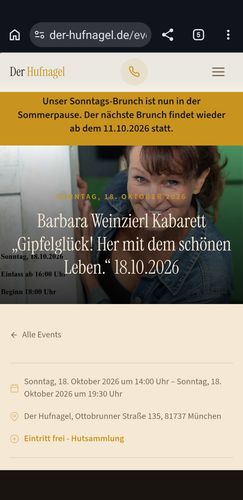 Barbara Weinzierl mit neuem Programm im Hufnagel 