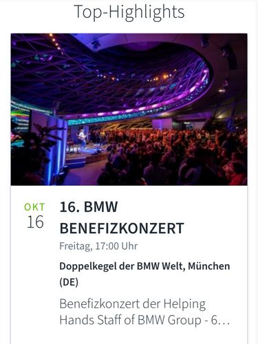 16. BMW Benefizkonzert im Doppelkegel der BMW Welt mit verschiedenen Rockbands wie Reloaded usw.