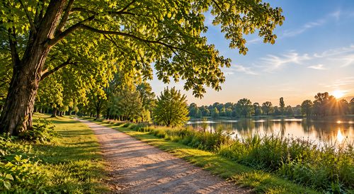 Spaziergang in der Atmosphäre des Seinlassens 