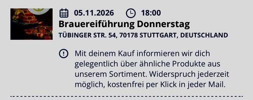 Brauerei Führung Dinkelacker, Donnerstags 05. November 